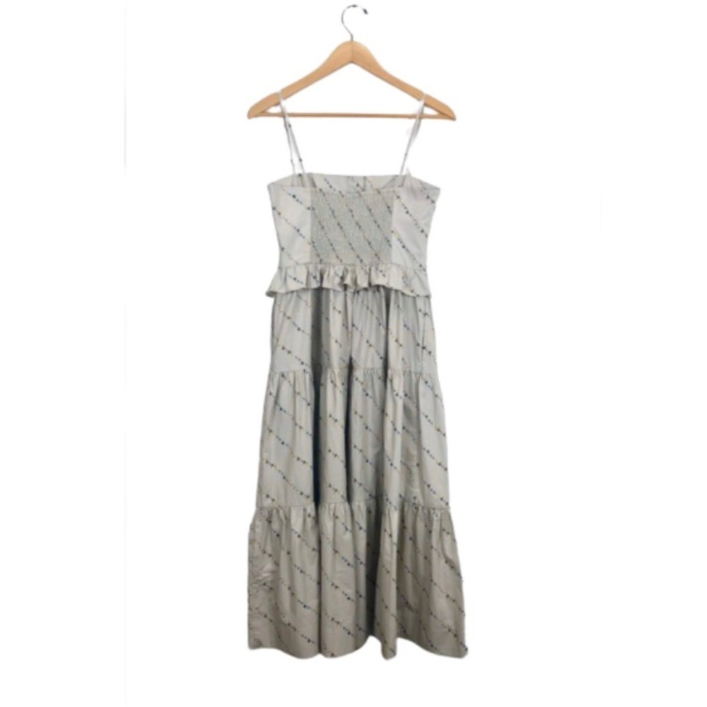 NWT Ganni Printed Cotton Poplin Dress In Vapor… - Picture 9 of 16